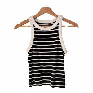 GAP Black and White Striped Tank Top